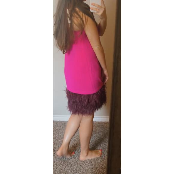Trina Turk NWT Magenta Feather Shift Dress - Picture 11 of 11